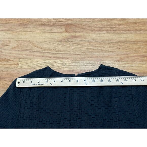 Ann Taylor Women's 10 Black Dress Career Sheath Textured Button Detail Cocktail - Picture 5 of 8